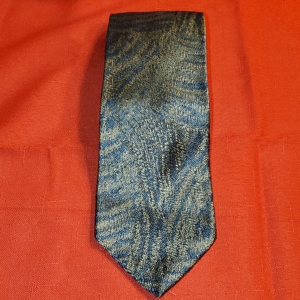 Attimo golg and blue silk skinny tie